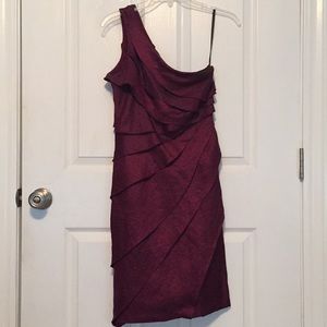 London Times, burgundy cocktail dress